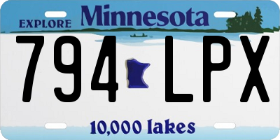 MN license plate 794LPX