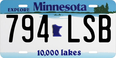 MN license plate 794LSB