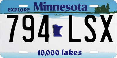 MN license plate 794LSX