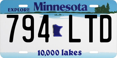 MN license plate 794LTD