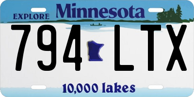 MN license plate 794LTX