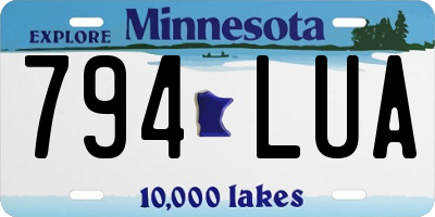MN license plate 794LUA