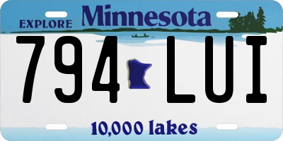 MN license plate 794LUI