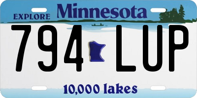MN license plate 794LUP