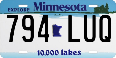 MN license plate 794LUQ
