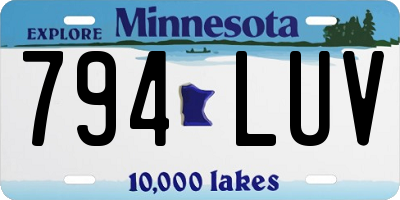 MN license plate 794LUV