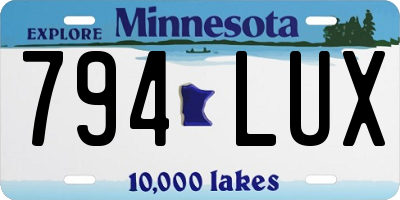 MN license plate 794LUX