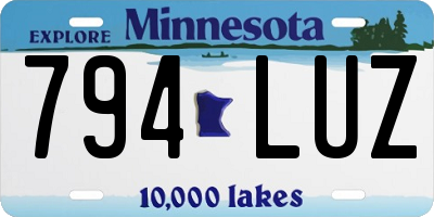 MN license plate 794LUZ