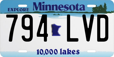 MN license plate 794LVD