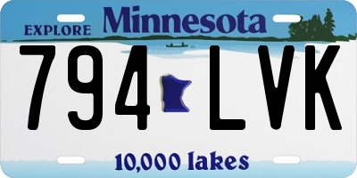 MN license plate 794LVK