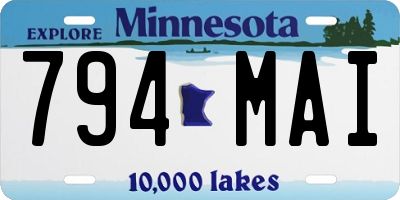 MN license plate 794MAI