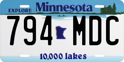 MN license plate 794MDC