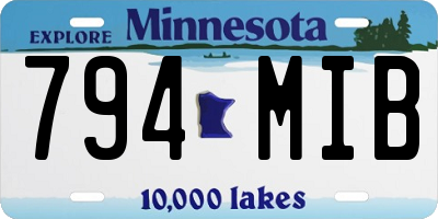 MN license plate 794MIB