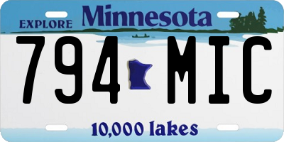 MN license plate 794MIC