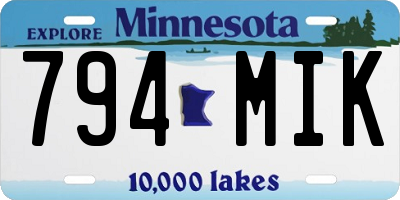 MN license plate 794MIK