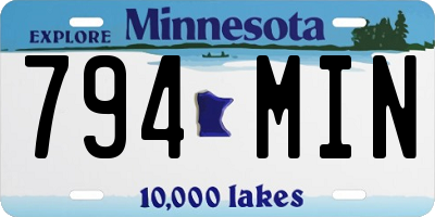 MN license plate 794MIN