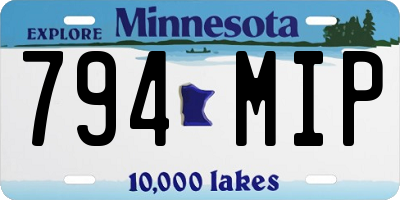 MN license plate 794MIP