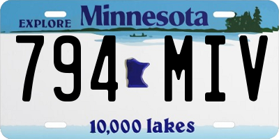 MN license plate 794MIV