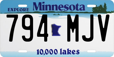 MN license plate 794MJV