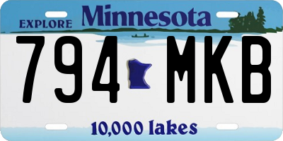 MN license plate 794MKB
