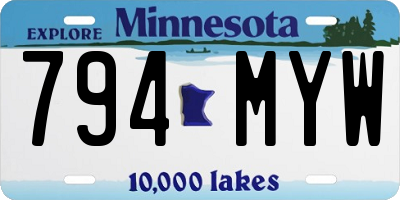 MN license plate 794MYW