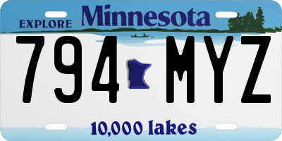 MN license plate 794MYZ