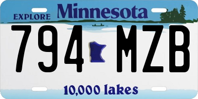 MN license plate 794MZB
