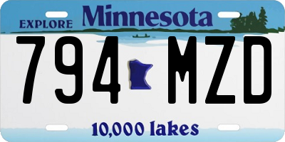 MN license plate 794MZD