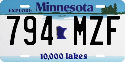 MN license plate 794MZF