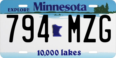 MN license plate 794MZG