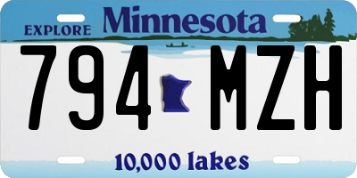 MN license plate 794MZH