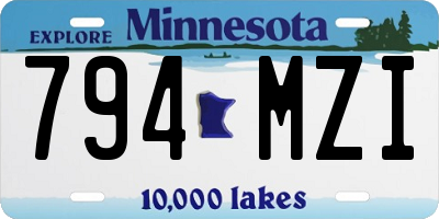 MN license plate 794MZI