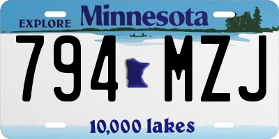 MN license plate 794MZJ