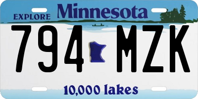 MN license plate 794MZK