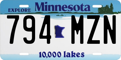 MN license plate 794MZN