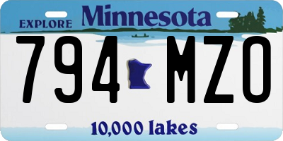MN license plate 794MZO