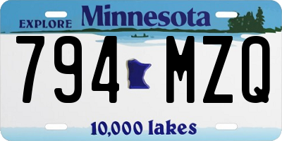 MN license plate 794MZQ