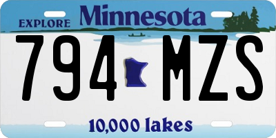 MN license plate 794MZS