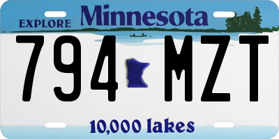 MN license plate 794MZT