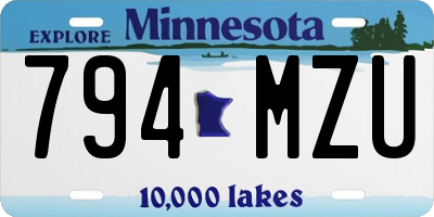 MN license plate 794MZU