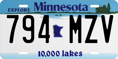 MN license plate 794MZV