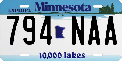 MN license plate 794NAA