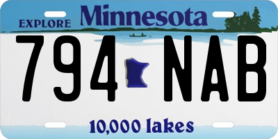 MN license plate 794NAB