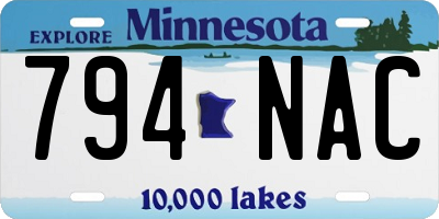 MN license plate 794NAC