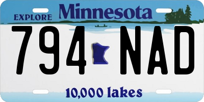 MN license plate 794NAD