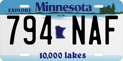 MN license plate 794NAF