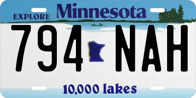 MN license plate 794NAH