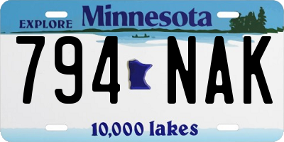 MN license plate 794NAK