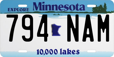 MN license plate 794NAM