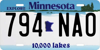 MN license plate 794NAO